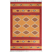 6'6" x 9'6" Yellow/Red Rectangle Rug