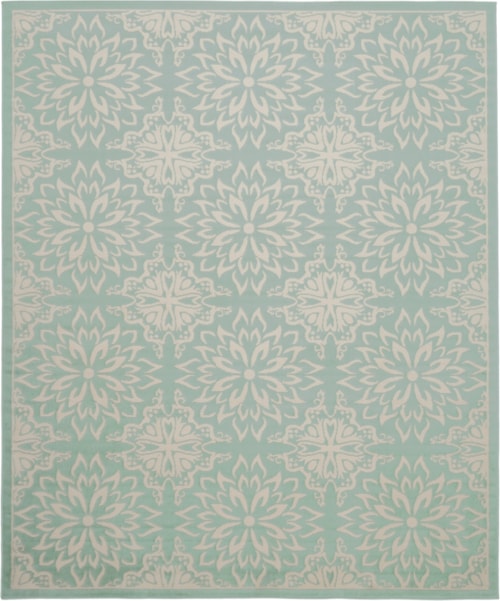 7'10" x 9'10" Ivory/Green Rectangle Rug