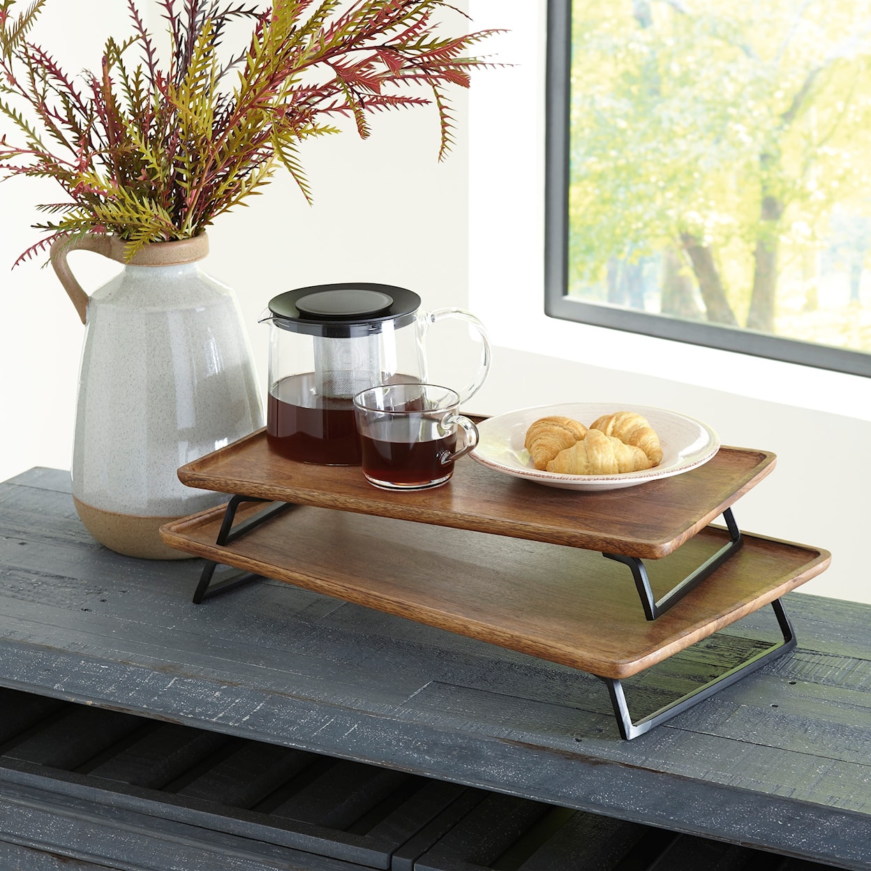 Signature Design by Ashley Accents Kaleena Brown/Black Tray Set