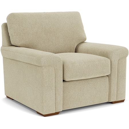 Casual Upholstered Chair with Block Feet