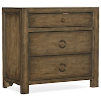 Casual 3-Drawer Nightstand with Outlet and Built-In Lighting
