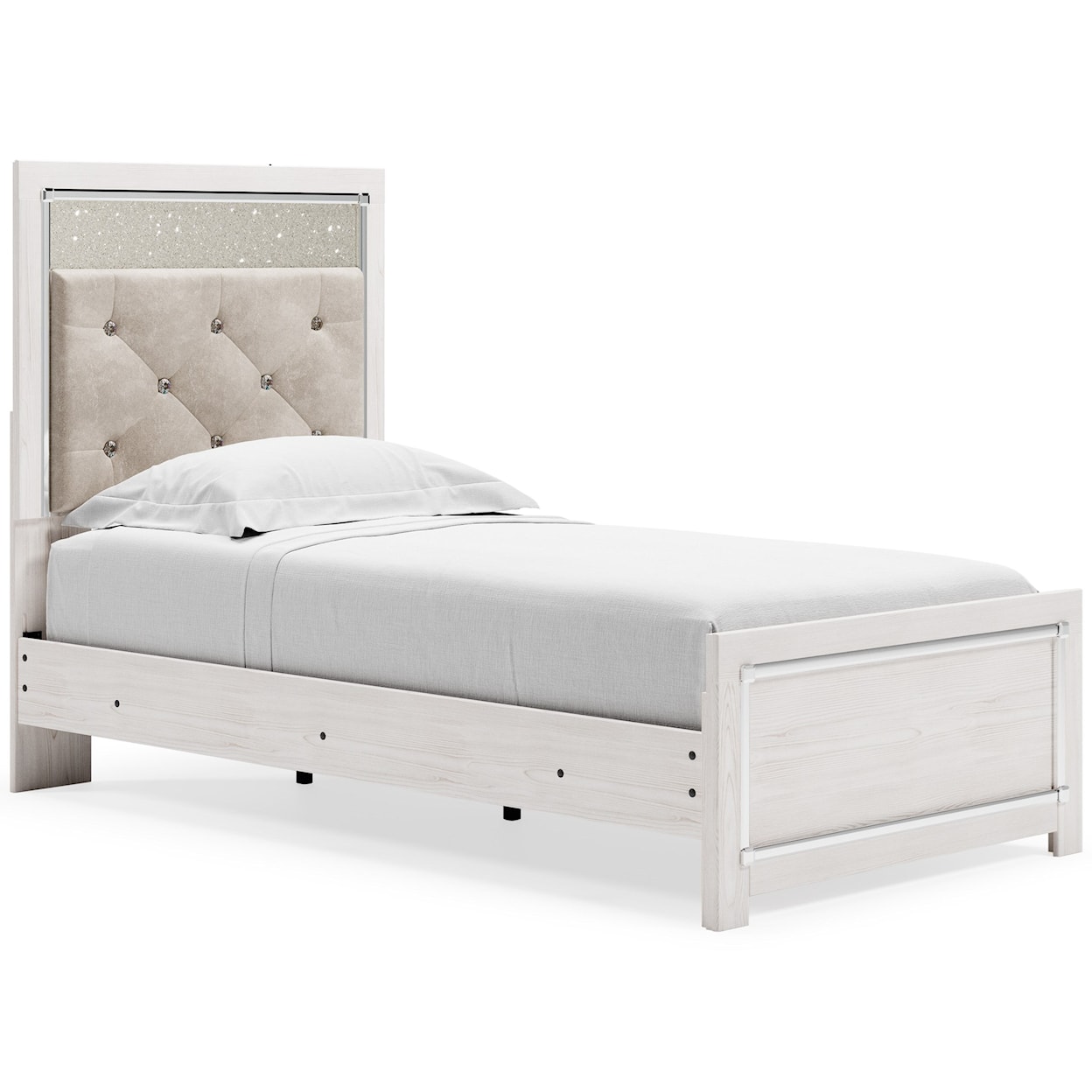 StyleLine Clara Twin Upholstered Panel Bed
