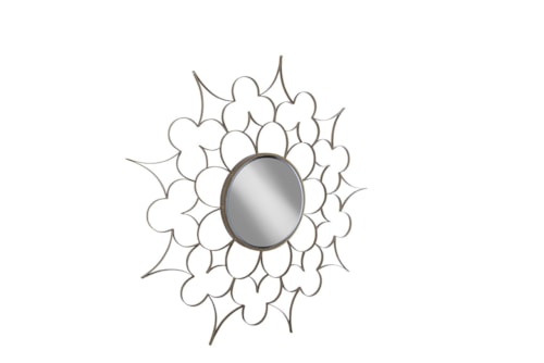 Mid-Century Modern Decorative Mirror with Flower Design