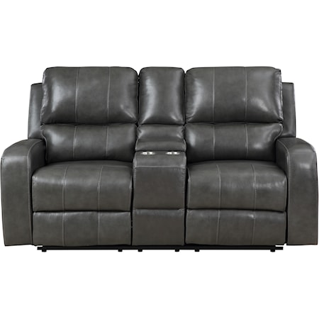 Leather Console Loveseat
