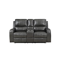Leather Console Loveseat w/ Power Footrest, Headrest, and Lumbar