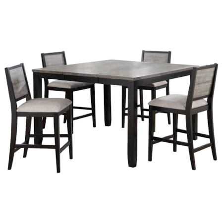 5-piece Extension Leaf Counter Dining Set