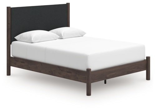 Queen Upholstered Panel Platform Bed