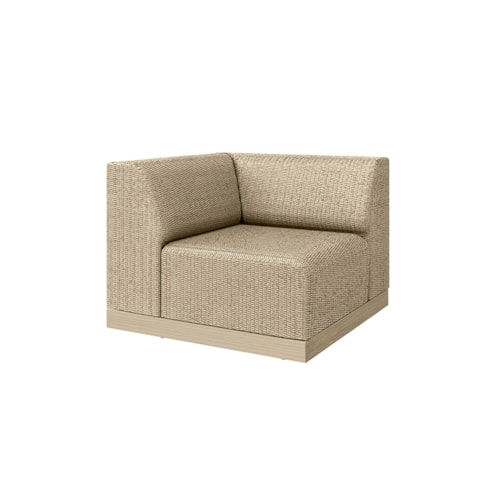 Padded Corner Seat Section With Woven In Reticulated Foam - Barley / Flax