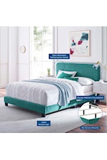 Modway Celine Channel Tufted Performance Velvet Queen Bed