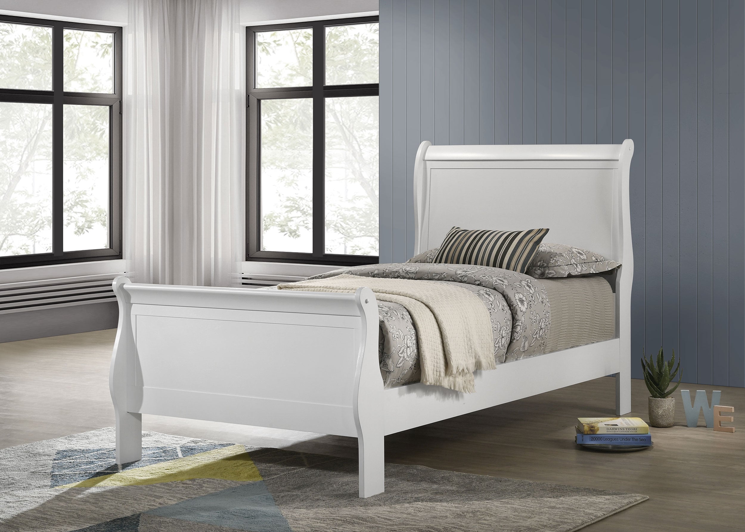 47-inch Twin Sleigh Panel Bed