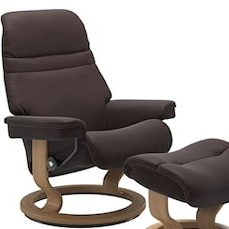 Large Reclining Chair with Classic Base