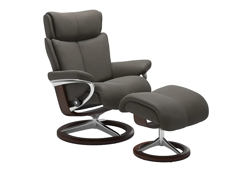 by Chair Stressless Reclining Recliner Large | Ottoman | Chair with - Ottoman Signature Magic Reclining Sprintz Furniture Base and & Ekornes