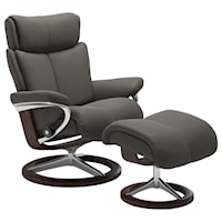 Large Reclining Chair and Ottoman with Signature Base