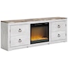 Ashley Furniture Signature Design Willowton TV Stand with Fireplace