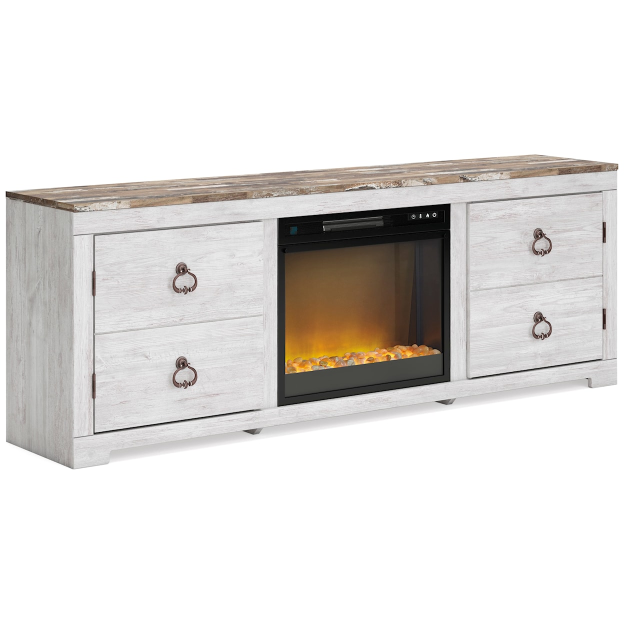 Ashley Furniture Signature Design Willowton TV Stand with Fireplace