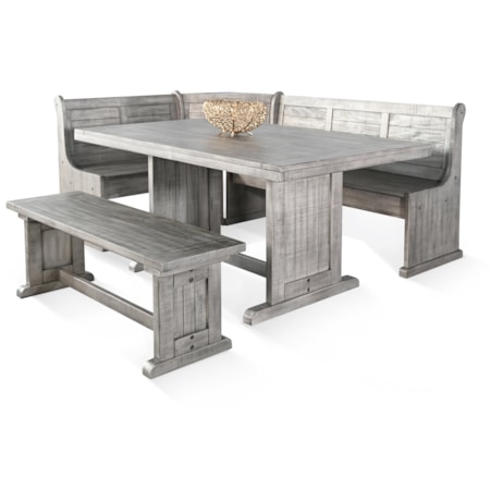 Wood Breakfast Nook Dining Set