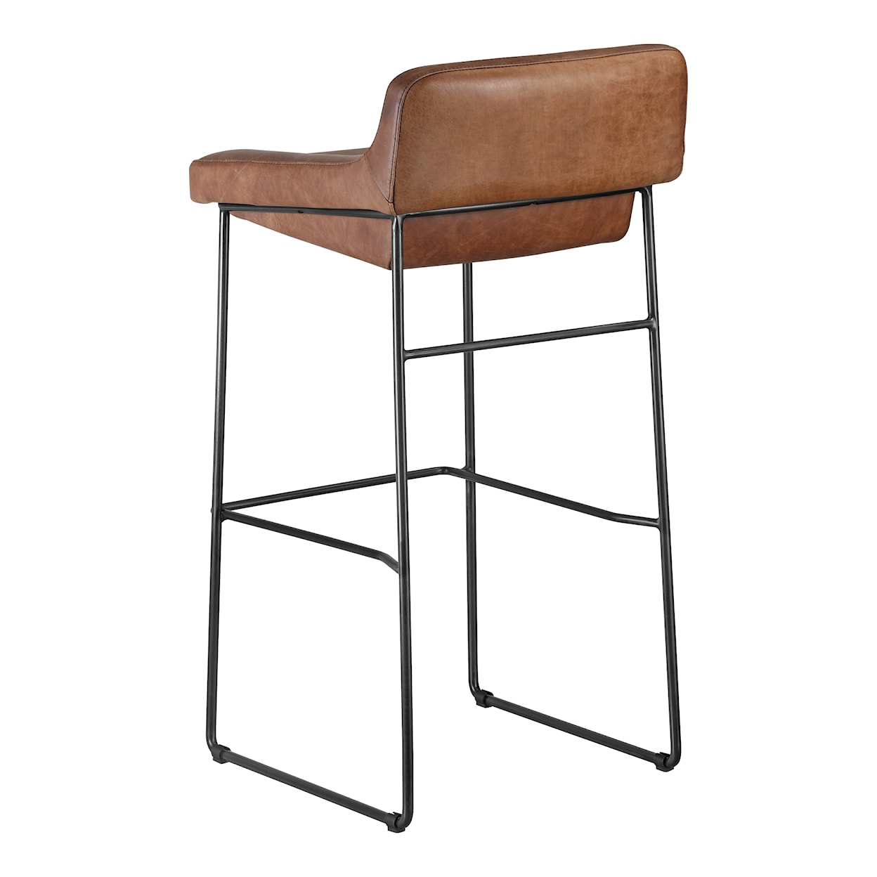 Moe's Home Collection Starlet Starlet Barstool Open Road Brown Leather-M2