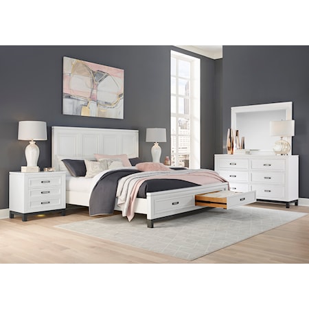 King Storage Panel Bed