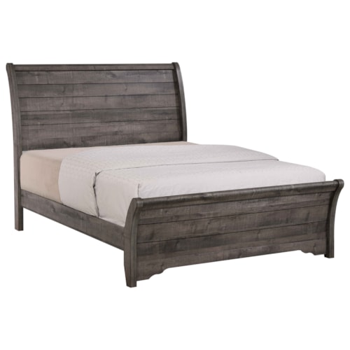 Transitional Queen Sleigh Bed