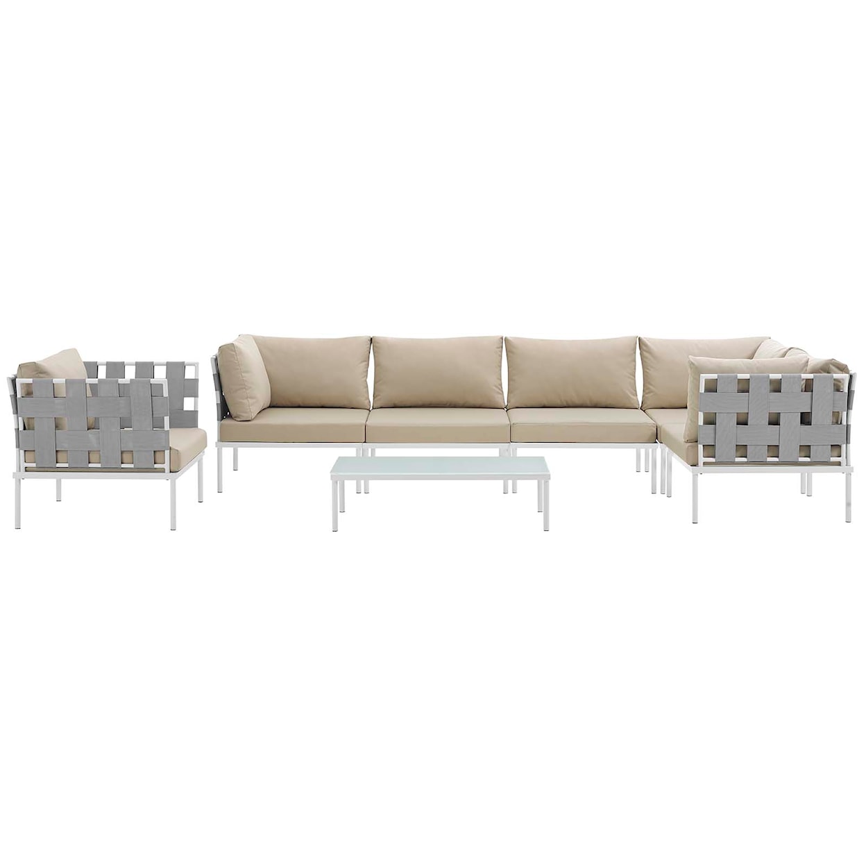 Modway Harmony Outdoor 7 Piece Sectional Sofa Set