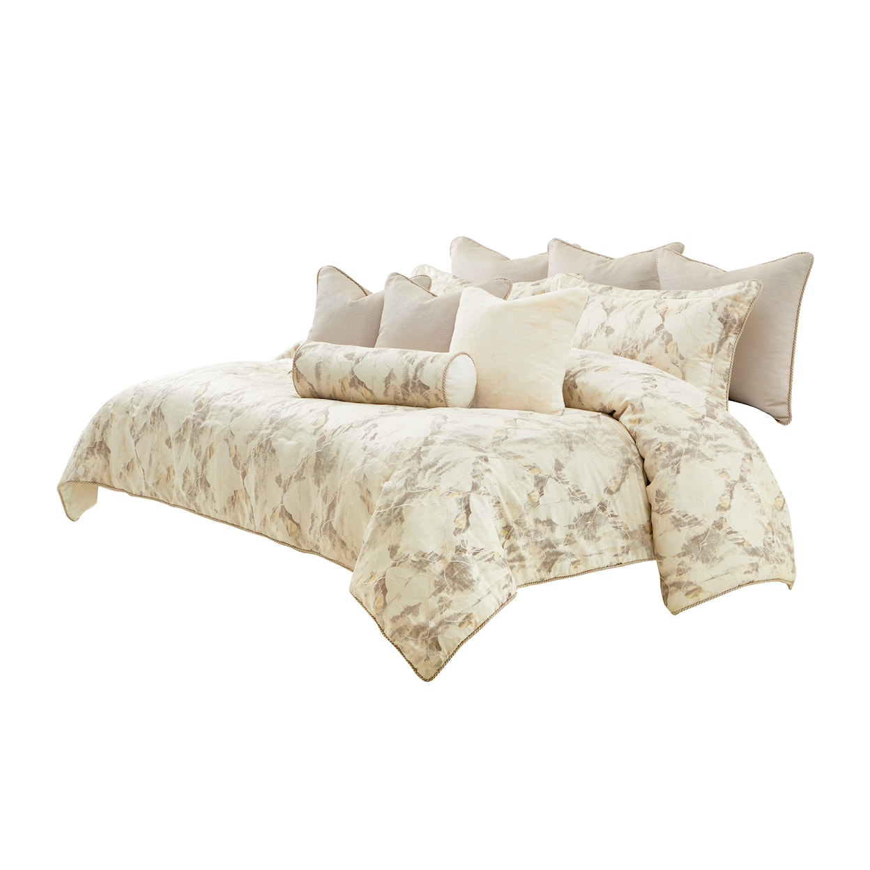 Michael Amini Michael Amini Bedding Glennridge 9-Piece Queen Comforter Set