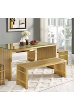Modway Gridiron Stainless Steel Console Table
