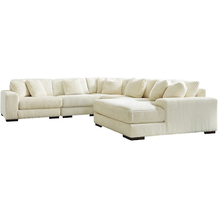 Contemporary 5-Piece Sectional Sofa with Right Facing Chaise