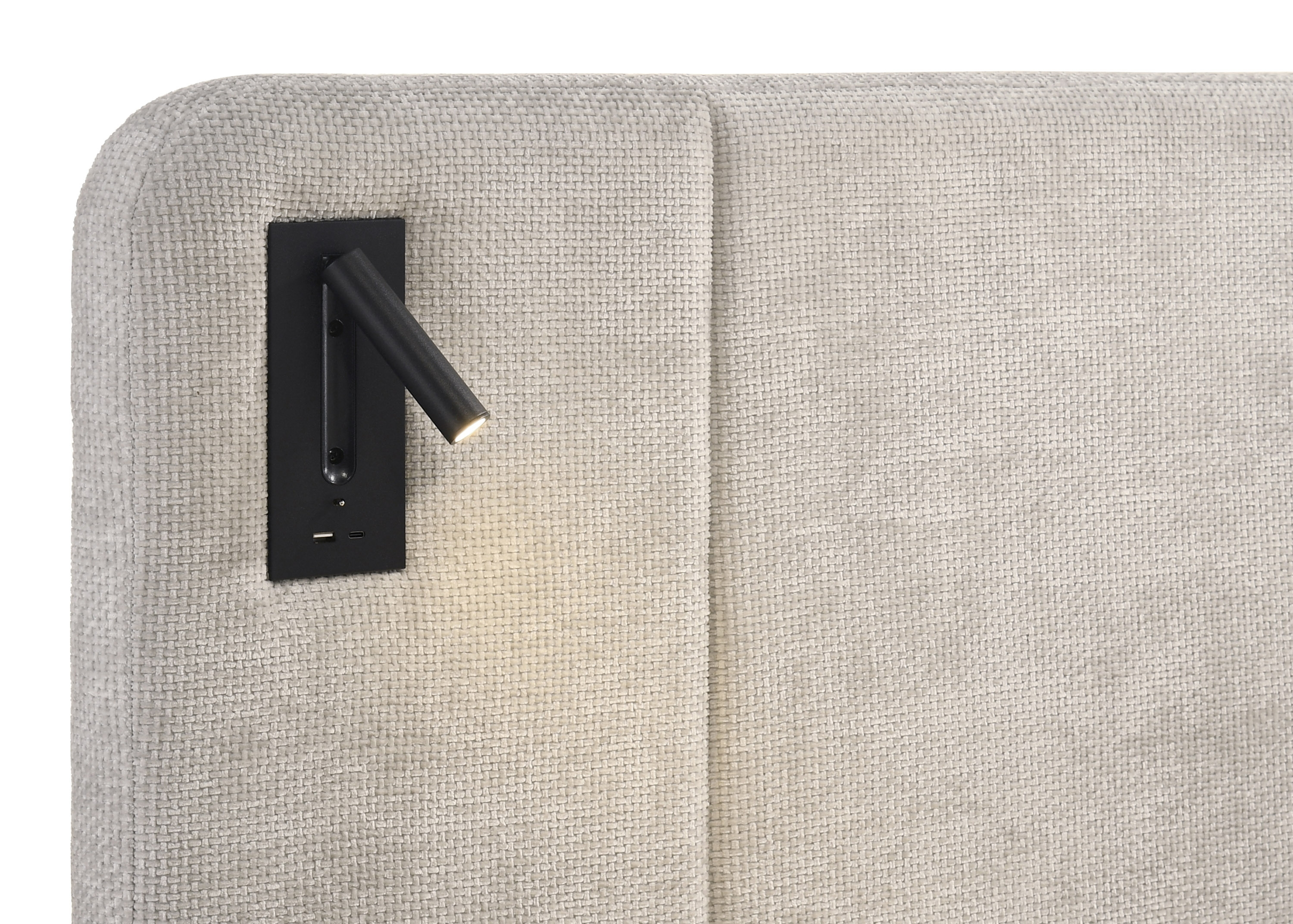 Crown Mark Freya Queen Upholstered Panel Bed with Lights