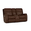 Flexsteel Penn Power Reclining Console Loveseat