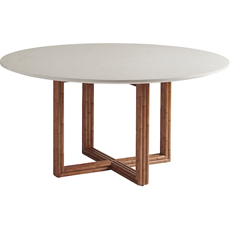 Woodard Round Dining Table with 60 Inch Marble Top