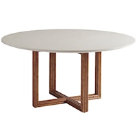 Woodard Round Dining Table with 60 Inch Marble Top