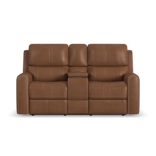 Power Reclining Console Loveseat with Power Headrests and Lumbar