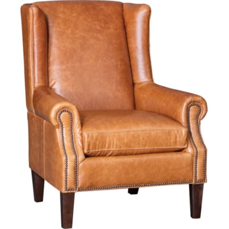 Leather Chair with Rolled Arms
