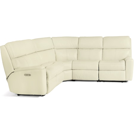 Casual 6 Piece Power Reclining Sectional with Power Headrests