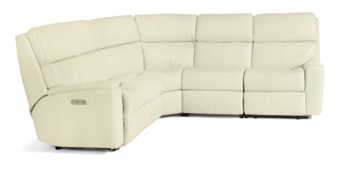 Casual 6 Piece Power Reclining Sectional with Power Headrests