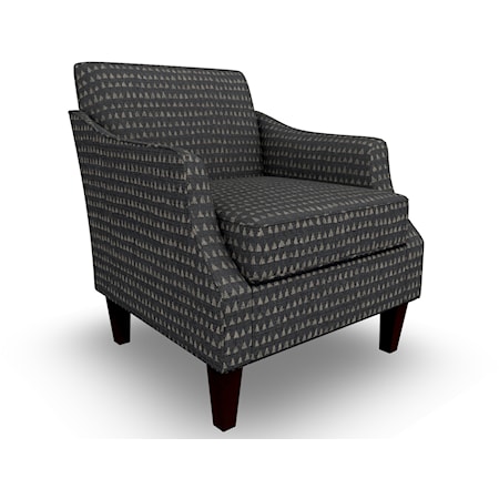 Transitional Stationary Club Chair with Espresso Finish