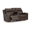 Signature Design by Ashley Lance Granite Double Reclining Loveseat w/ Console