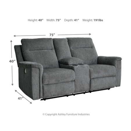 Dbl Rec Pwr Loveseat W/Console