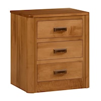 Transitional 3-Drawer Nightstand