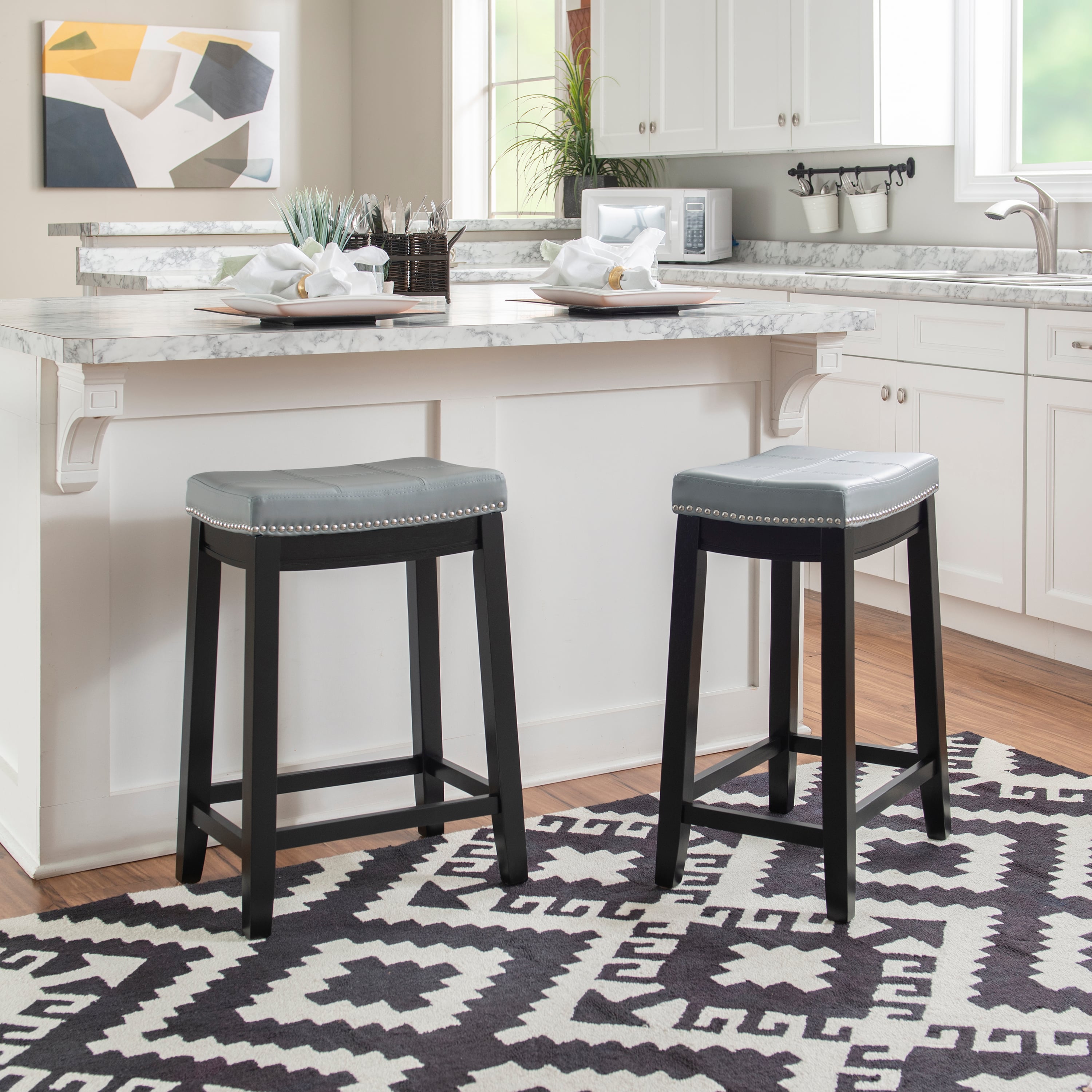 Linon Claridge Upholstered Counter Stool