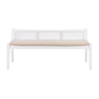 Tranistional Bauer Upholstered Cane Bench