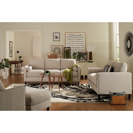Bea 4-Piece Mid-Century Modern Living Room Set
