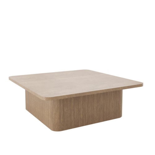 Contemporary 48" Square Fluted Coffee Table