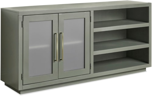 Contemporary 65" Console with 2 Doors and Wire Management