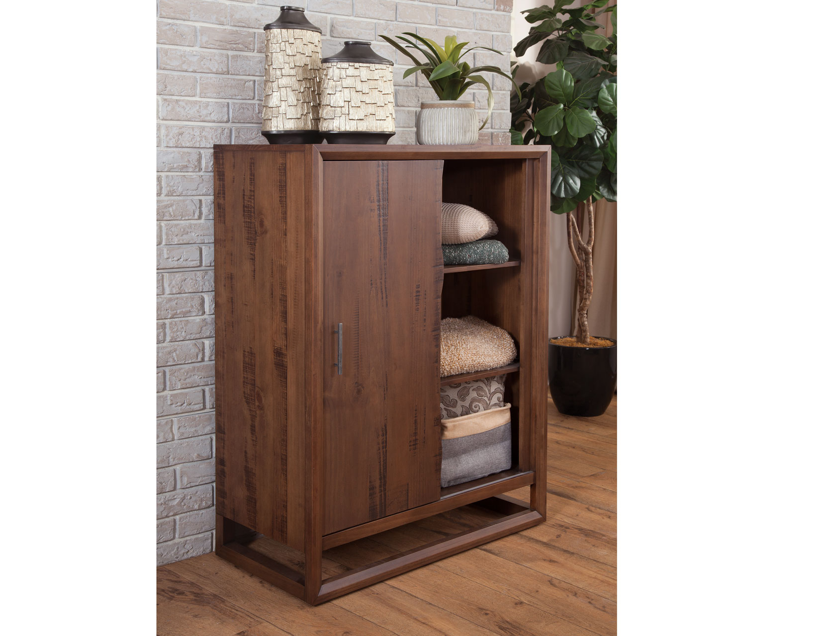 Steve Silver Lofton LF900GC Rustic Gentleman's Chest with Sliding Door