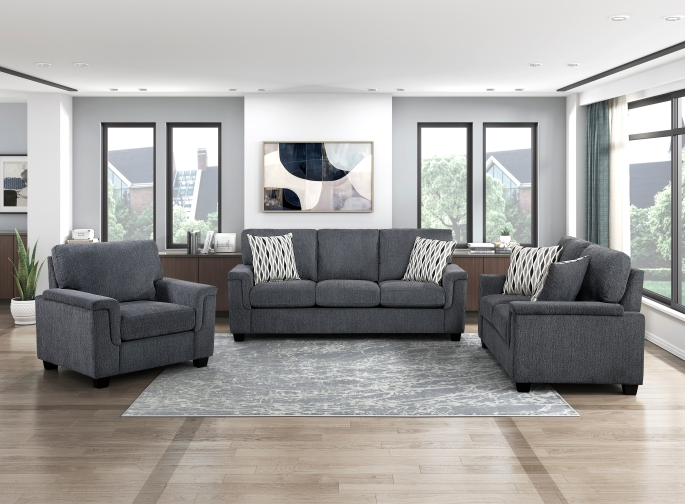 Homelegance Chelsea Loveseat with Throw Pillows