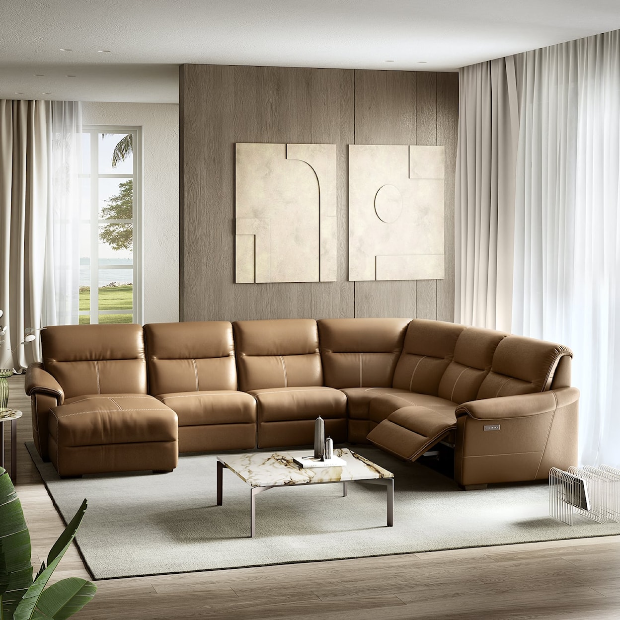 Natuzzi Editions Potenza Potenza L-Shaped Sectional with Left Chaise