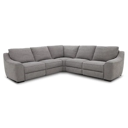 Contemporary 5-Piece Power Reclining Sectional Sofa with Slope Arms
