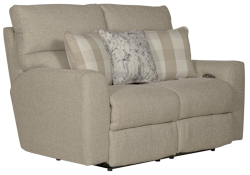 Casual Power Reclining Loveseat with Power Headrests