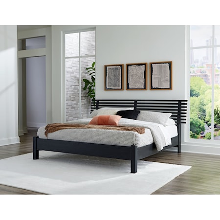 King Slat Panel Bed